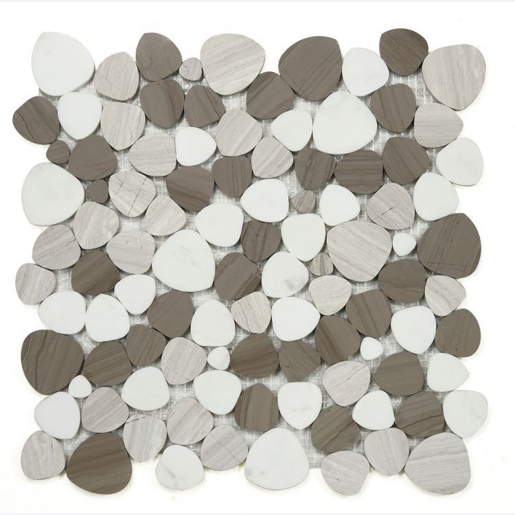 Hudson Smoke Marble Pebble Mosaic Tile