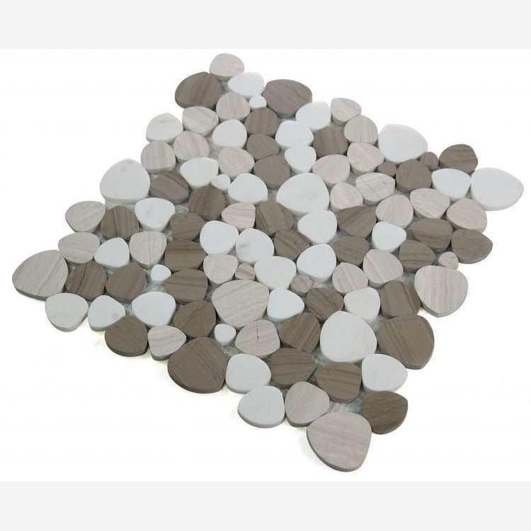Hudson Smoke Marble Pebble Mosaic Tile