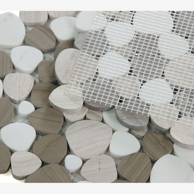 Hudson Smoke Marble Pebble Mosaic Tile