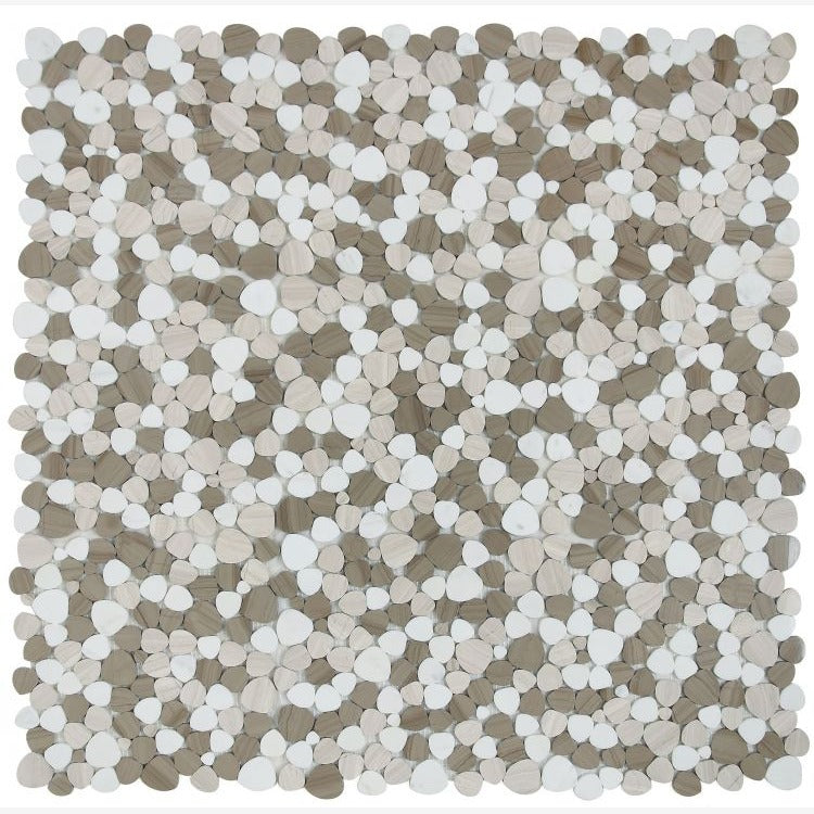 Hudson Smoke Marble Pebble Mosaic Tile