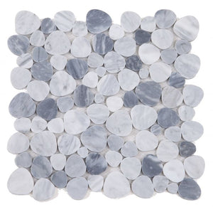 Hudson Grey Mix Marble Pebble Mosaic Tile Polished