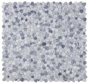 Hudson Grey Mix Marble Pebble Mosaic Tile Honed