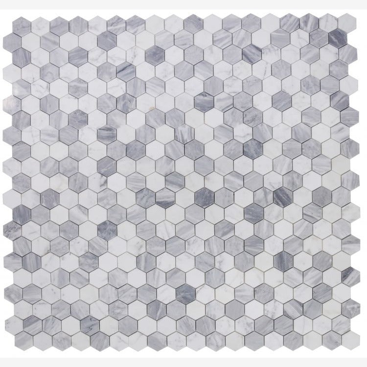 Sky Blue 2" Hexagon Marble Polished