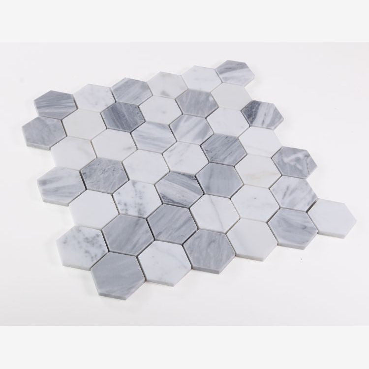 Sky Blue 2" Hexagon Marble Polished