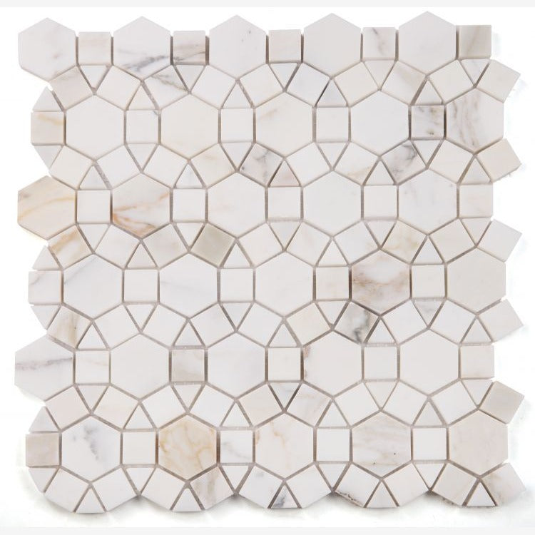 Granada Calacatta Gold 11.5x12 Polished Mosaic Tile
