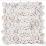 Load image into Gallery viewer, Geometry Calacatta Gold Marble Mosaic Tile Sample
