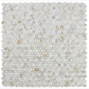 Geometry Calacatta Gold Marble Mosaic Tile Sample