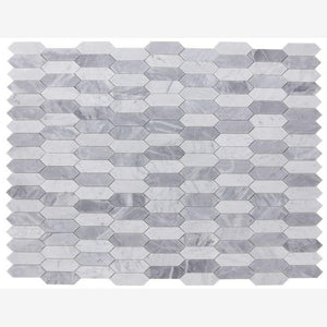 Carrara White & Gray Elongated Hexagon Marble Mosaic