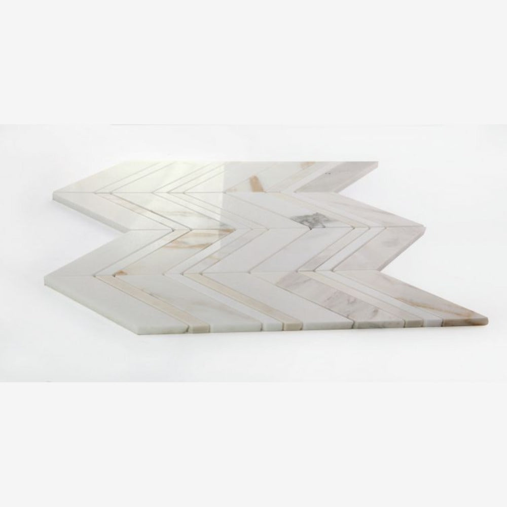 Vector Ravenna Calacatta 11.75x12.25 Marble Mosaic Tile