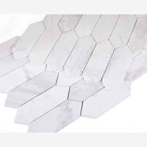 Volakas Elongated Hexagon Marble Mosaic