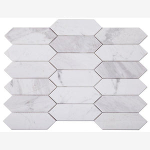 Volakas Elongated Hexagon Marble Mosaic