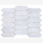 Load image into Gallery viewer, Carrara White Elongated Hexagon Marble Mosaic
