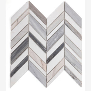 Chevron Series Damascus Marble Mosaic