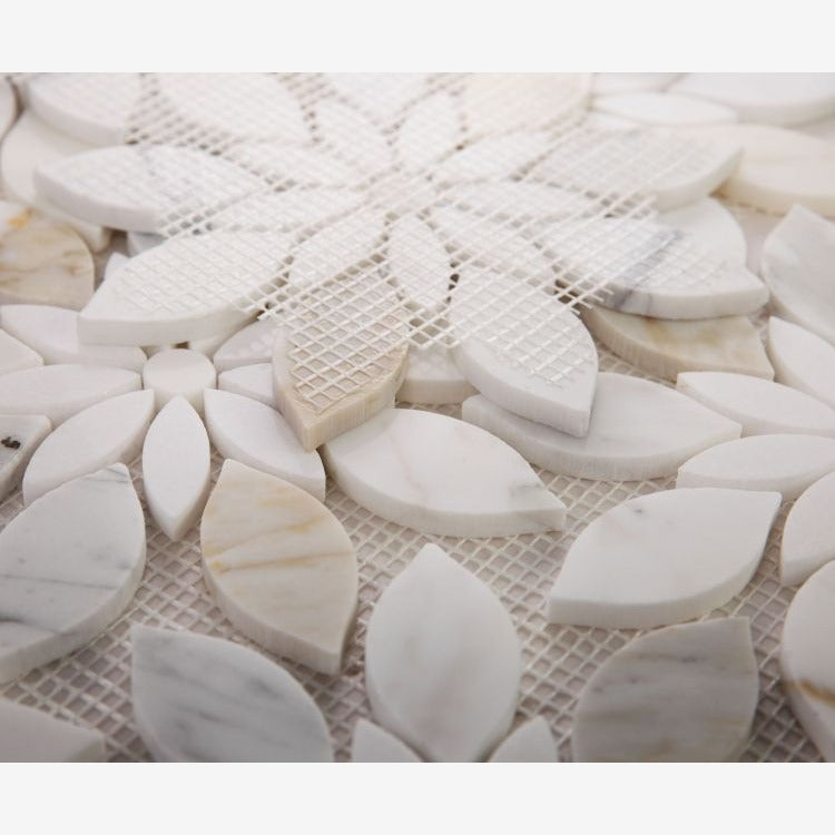 Altessa Calacatta Gold 11.75x13.25 Daisy Mosaic Tile Polished - view 4