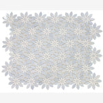 Load image into Gallery viewer, Thassos White and Azul Celeste (Blue) Daisy Flowers Mosaic
