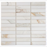 Load image into Gallery viewer, Stacked Calacatta 11.75x11.75 Marble Mosaic Tile
