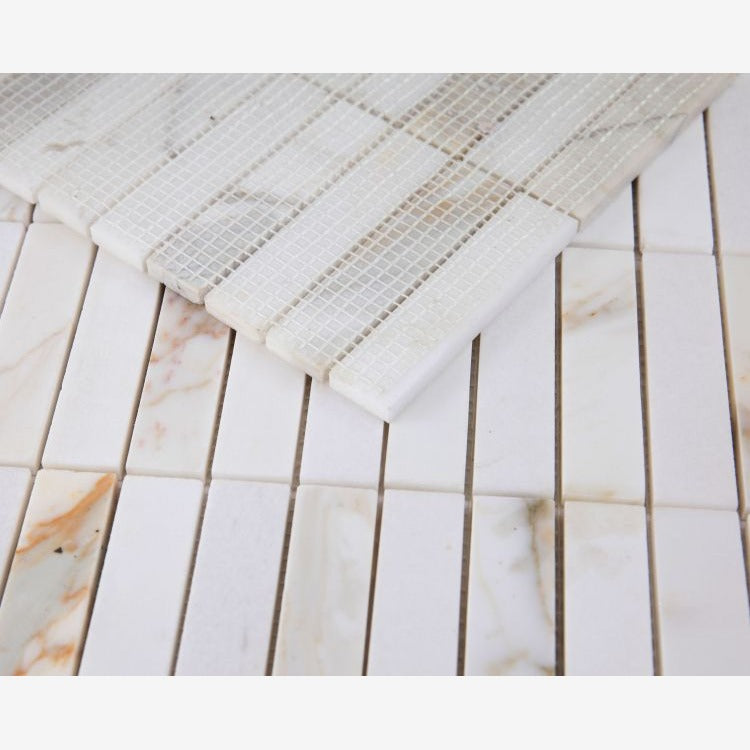 Enclave Calacatta 11.75x11.75 Polished Marble Mosaic Tile