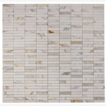 Load image into Gallery viewer, Stacked Calacatta 11.75x11.75 Marble Mosaic Tile
