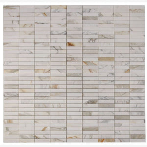 Stacked Calacatta 11.75x11.75 Marble Mosaic Tile