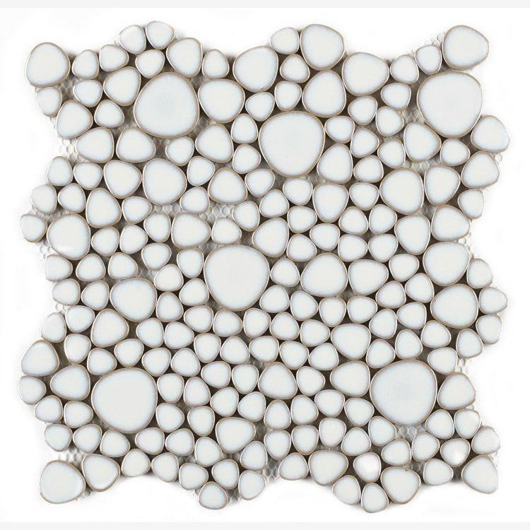 Nevis Whisper White Pebble Mosaic