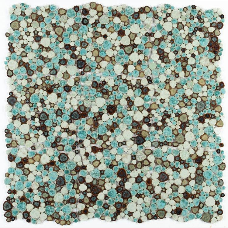 Nevis Dusty Jade Green Pebble Mosaic