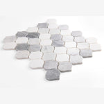 Load image into Gallery viewer, Carrara White &amp; Bardiglio Mini Lantern Mosaic Polished

