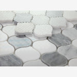 Load image into Gallery viewer, Carrara White &amp; Bardiglio Mini Lantern Mosaic Polished
