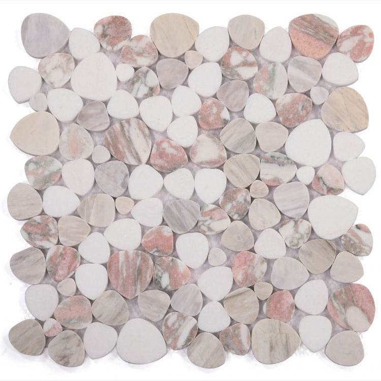 Hudson Rose Norvegia Marble Pebble Mosaic