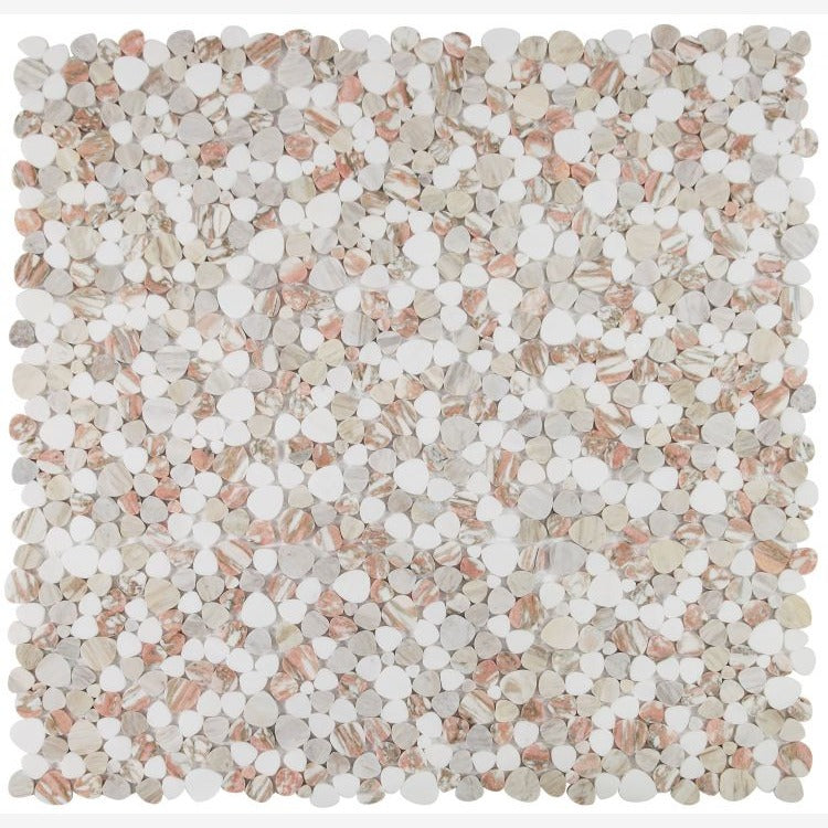 Hudson Rose Norvegia Marble Pebble Mosaic