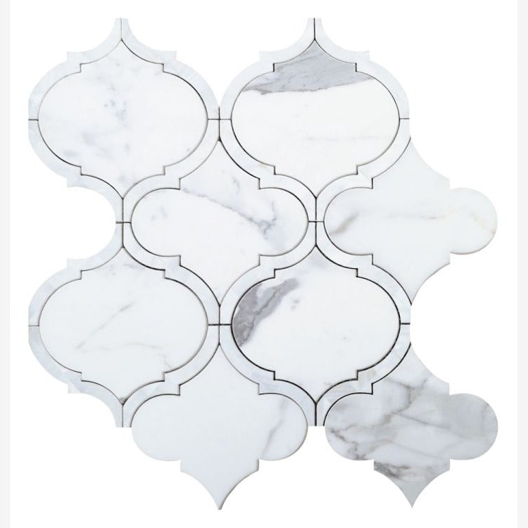 Lexi Pearl Calacatta Lantern Arabesque Mosaic Tile