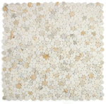 Load image into Gallery viewer, Hudson Calacatta Gold Marble Pebble Mosaic Tile Honed
