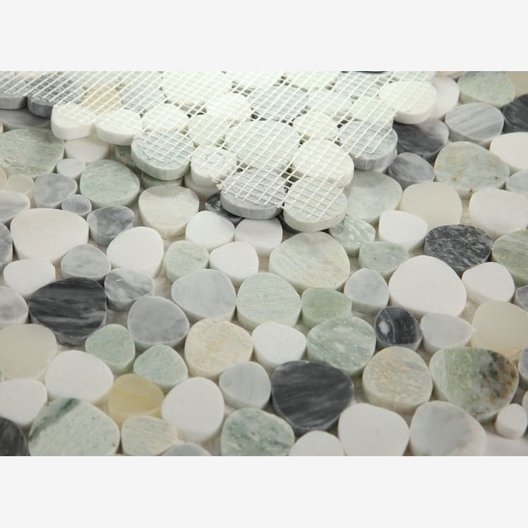 Hudson Grassland Marble Pebble Mosaic Tile