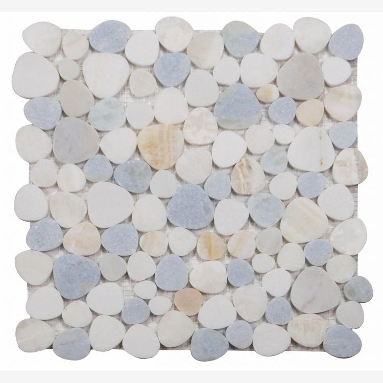 Hudson Marina Marble Pebble Mosaic Tile