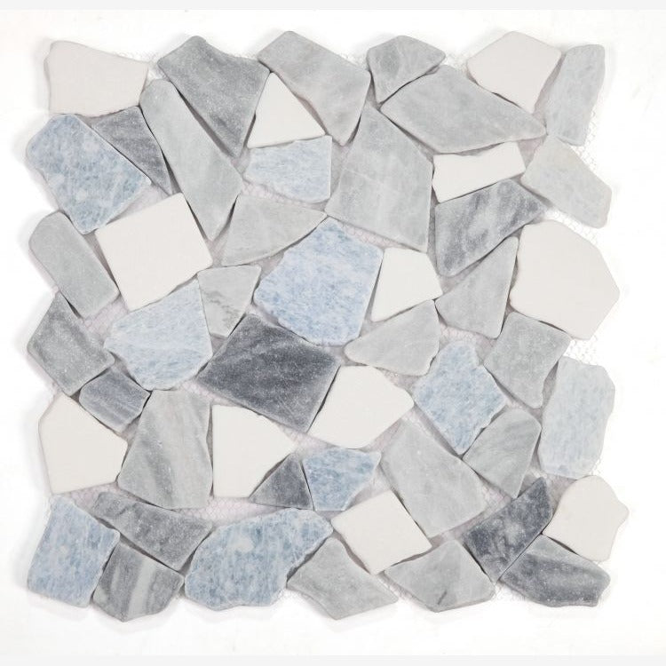 Tucson Blue Ocean Marble Pebble Mosaic Tile