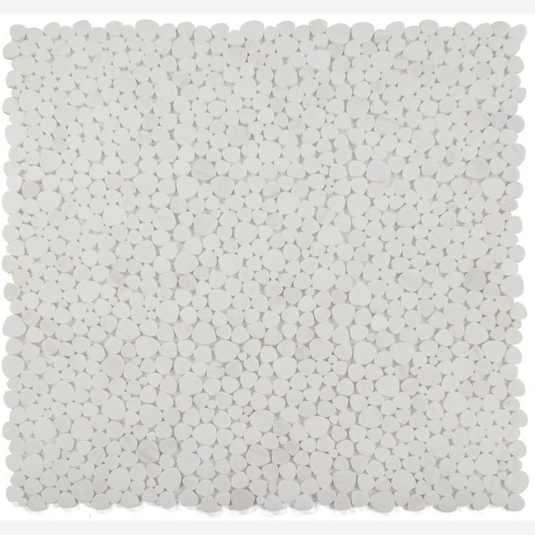 Hudson Dolomite Marble Pebble Mosaic Tile Honed