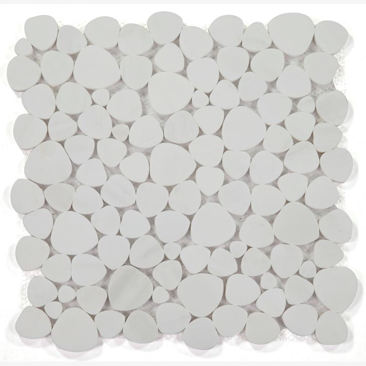 Hudson Dolomite Marble Pebble Mosaic Tile Honed