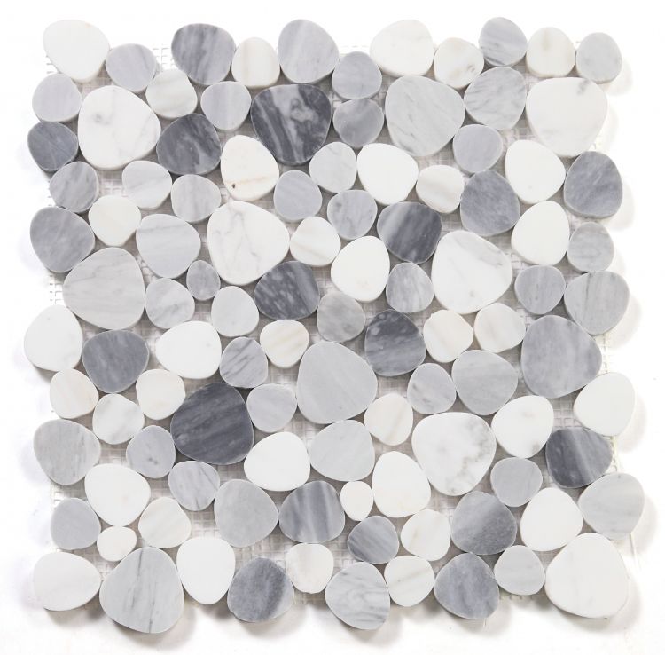 Hudson Calacatta Grey Marble Pebble Mosaic Tile