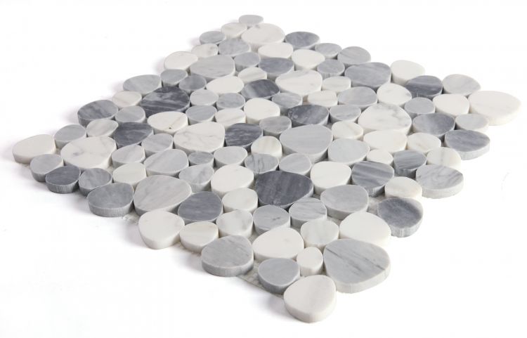 Hudson Calacatta Grey Marble Pebble Mosaic Tile
