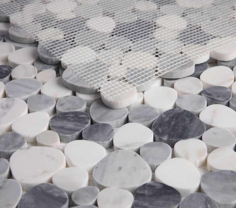 Hudson Calacatta Grey Marble Pebble Mosaic Tile