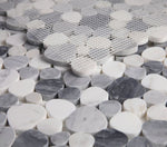 Load image into Gallery viewer, Hudson Calacatta Grey Marble Pebble Mosaic Tile

