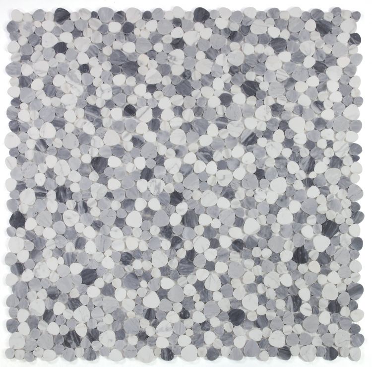 Hudson Calacatta Grey Marble Pebble Mosaic Tile