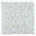 Load image into Gallery viewer, Calacatta Gold Mini Daisy Marble Mosaic Tile
