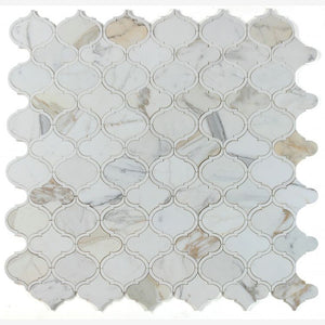 Lexi Calacatta Gold Lantern Arabesque Mosaic Tile