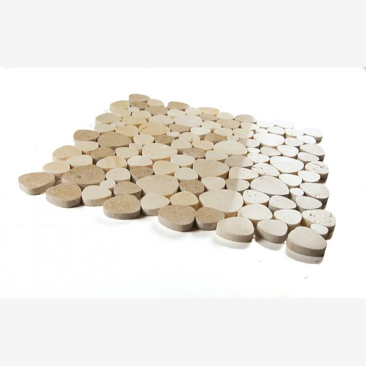 Hudson Desert Sand Marble Pebble Mosaic Tile