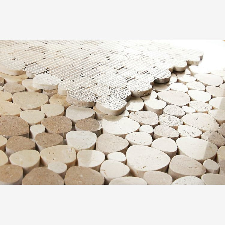 Hudson Desert Sand Marble Pebble Mosaic Tile