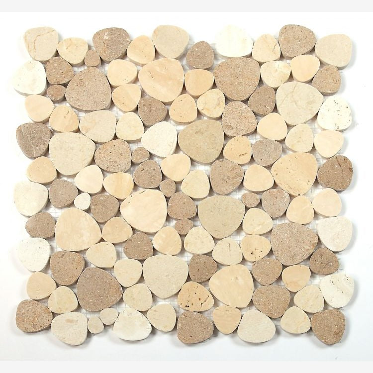 Hudson Desert Sand Marble Pebble Mosaic Tile