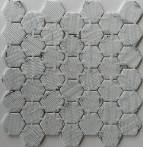 Aquatic Onyx Teal Hexagon Glass Mosaic Tile