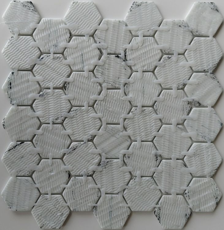 Aquatic Onyx Green Hexagon Glass 11.25x11.25 Mosaic Tile Polished
