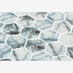 Load image into Gallery viewer, Aquatic Azul Hexagon Glass Mosaic Tile
