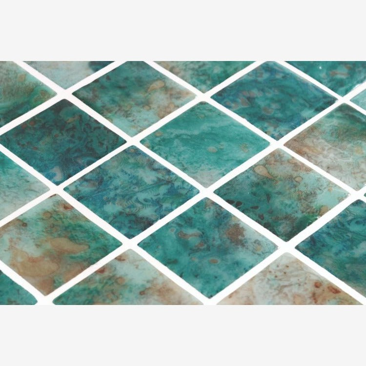 Aquatic Penta Green Glass 12.25x12.25 Mosaic Tile